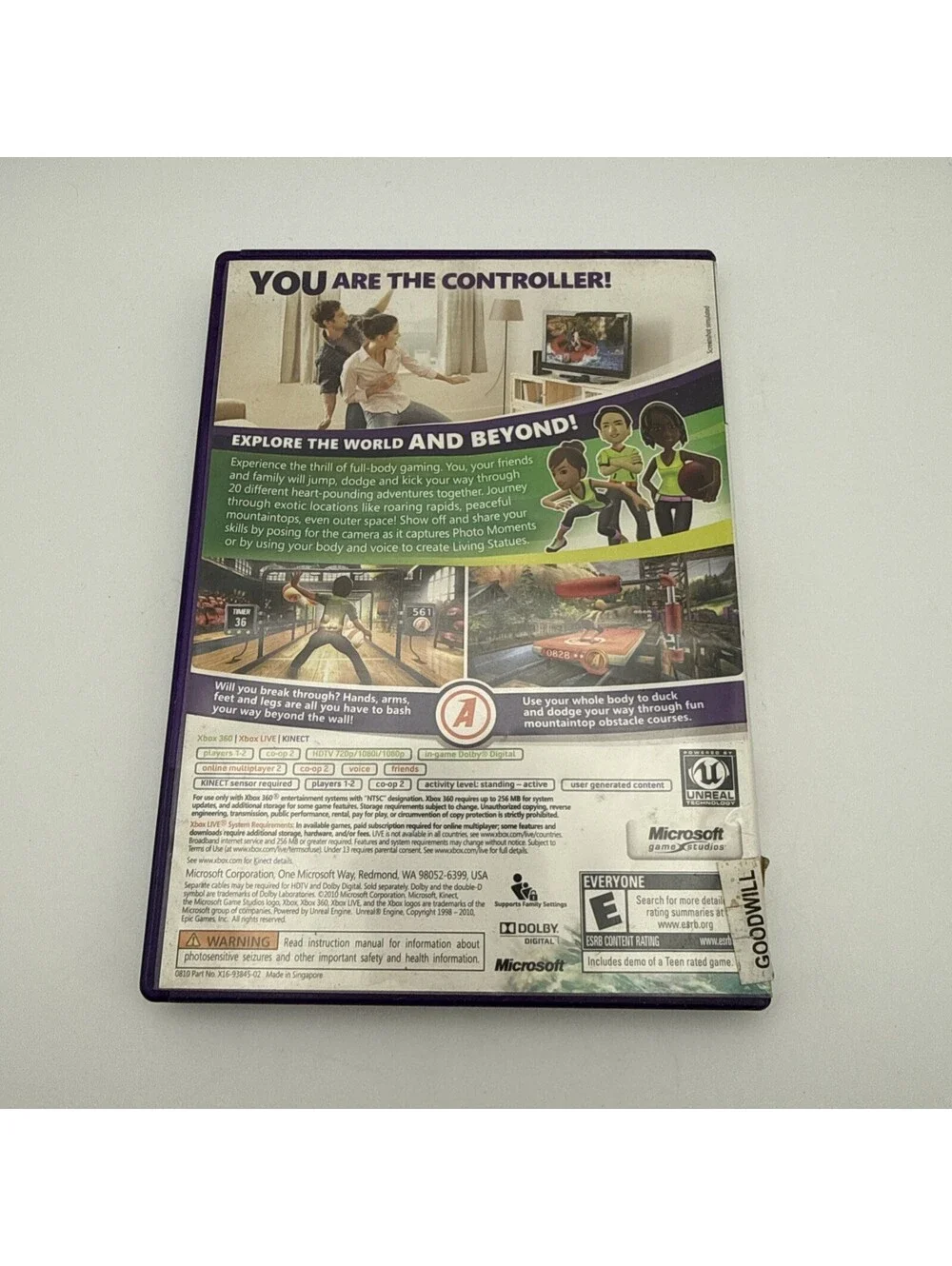 Kinect Adventures Microsoft Xbox 360 Game